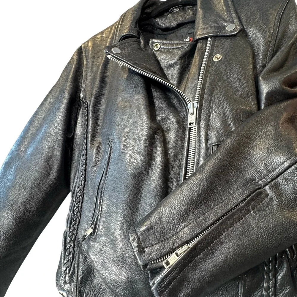 Vintage Antelope Creek Classic Black Biker Jacket Y2K Archive Biker Moto Men's M